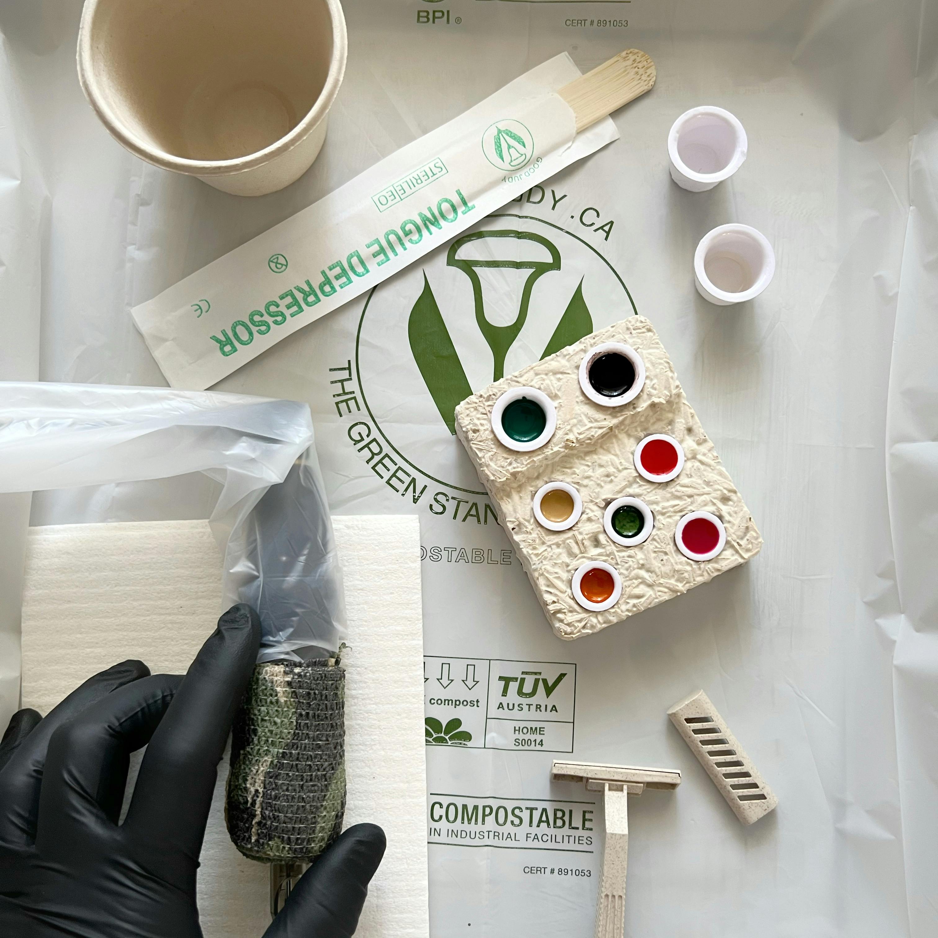 Biodegradable tattoo equipment
